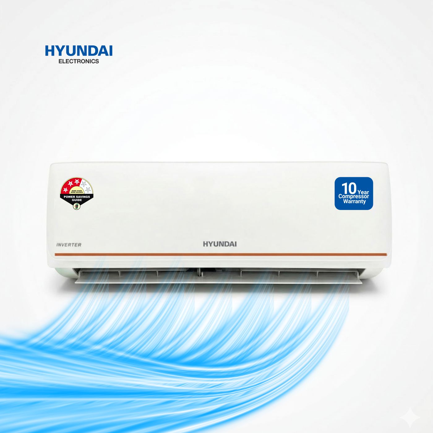 HYUNDAI | 2 Ton | 3 Star Inverter Split AC with High Cooling Capacity & Rotary Compressor