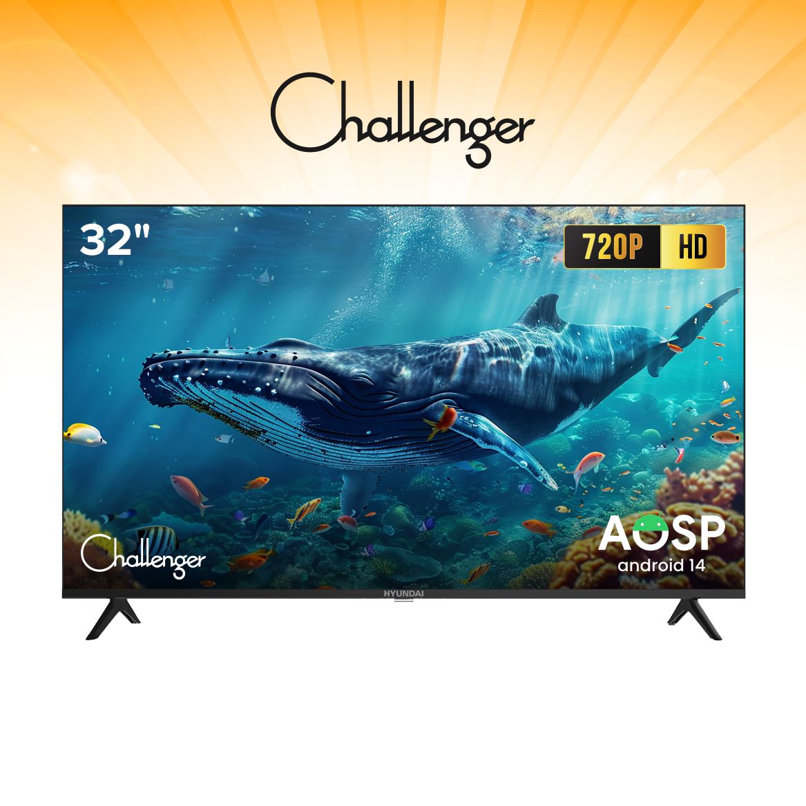 Challenger 32 Inch HD ASOP TV | 32” Smart LED TV with HDR10, Dolby Audio, Google Assistant & Bluetooth | CH32GA5HV2R4