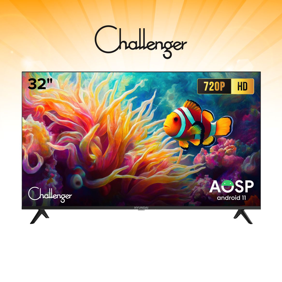 Challenger 32 Inch HD ASOP TV | 32” Smart LED TV with HDR10, Dolby Audio, Google Assistant & Bluetooth | CH32BA6HN1R4
