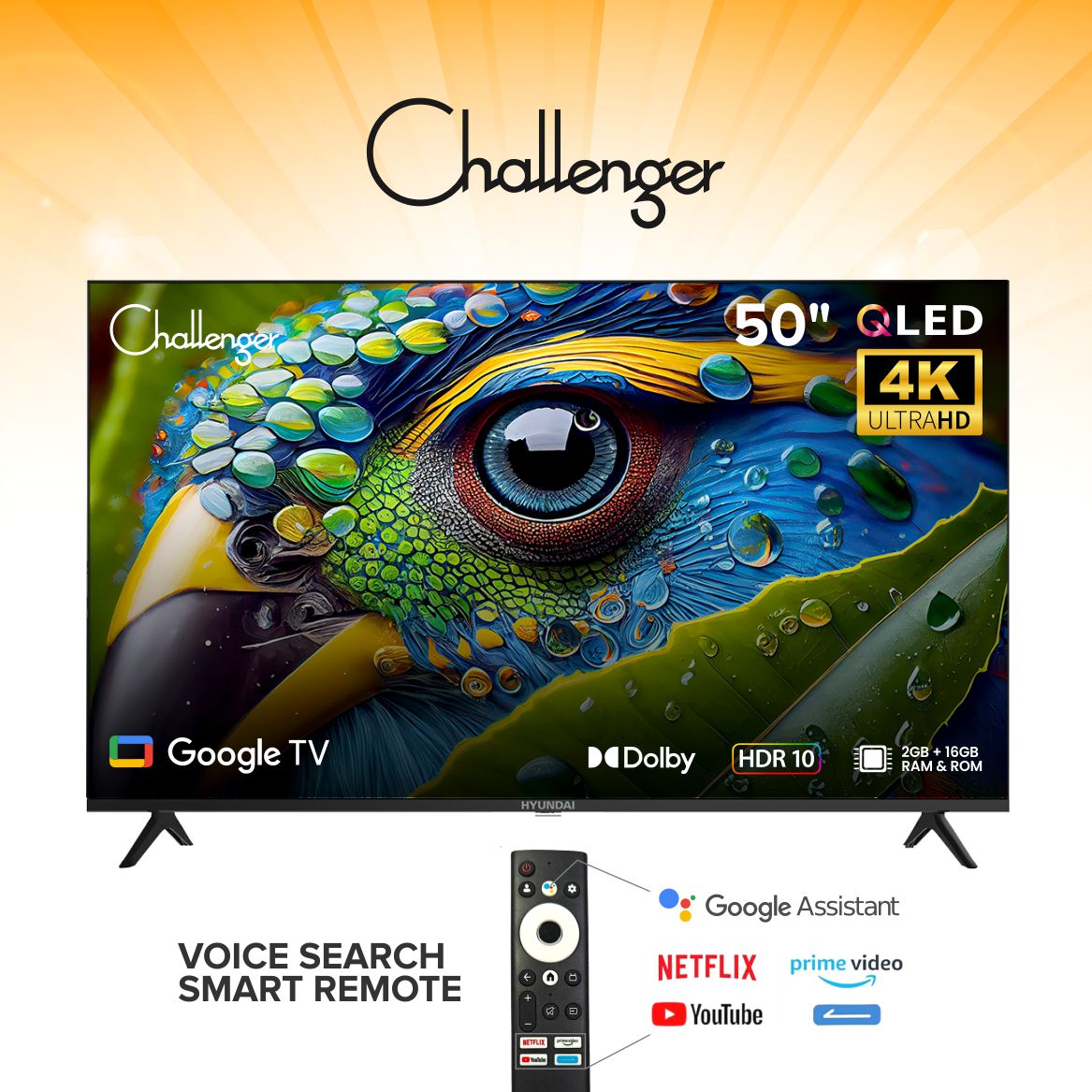 Challenger UHD QLED Google TV | 4K Ultra HD Smart TV