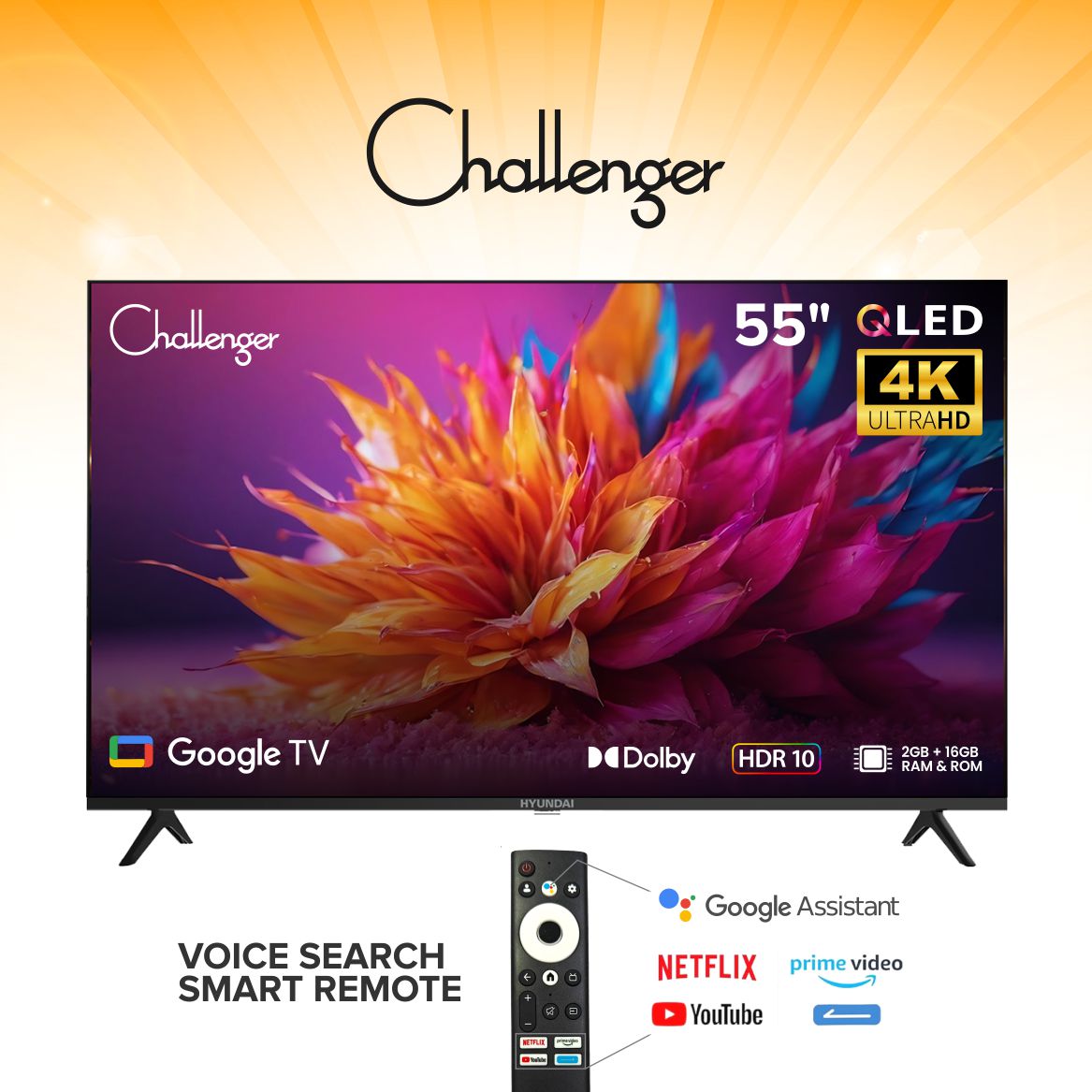 Challenger UHD QLED Google TV | 4K Ultra HD Smart TV