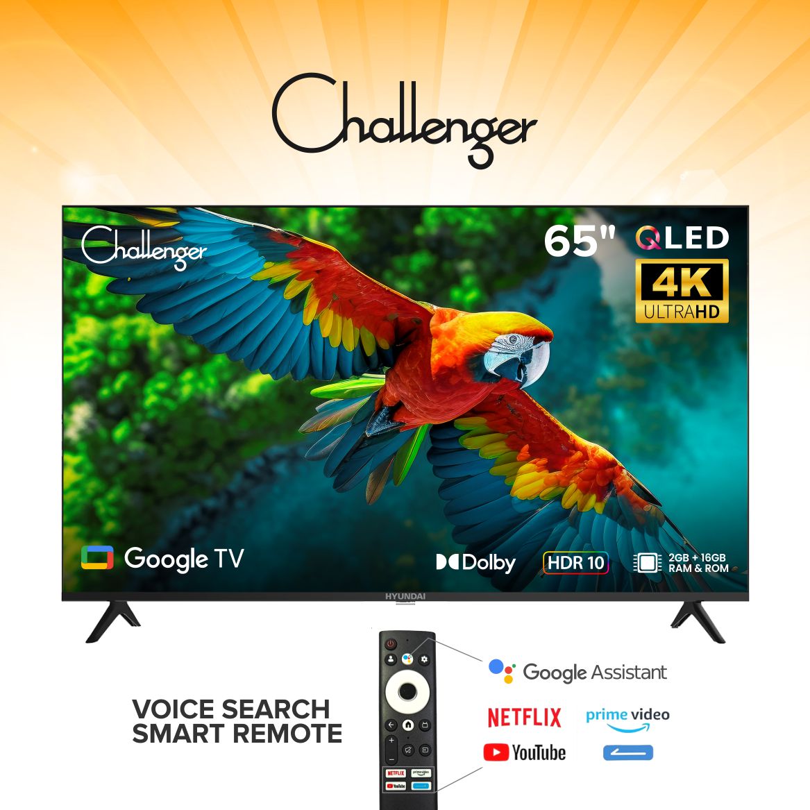 Challenger 4K UHD Google QLED TV | Smart TV with QLED Display
