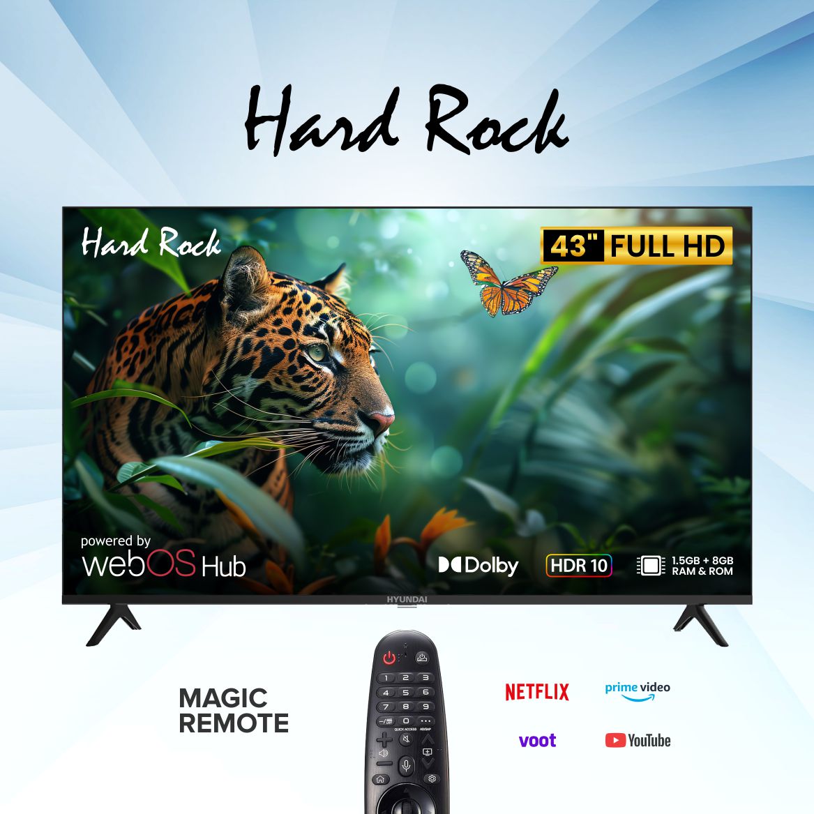 HardRock 43 Inch FHD Smart TV | webOS TV with Android 14 & Google Support | SHR43FW2J8
