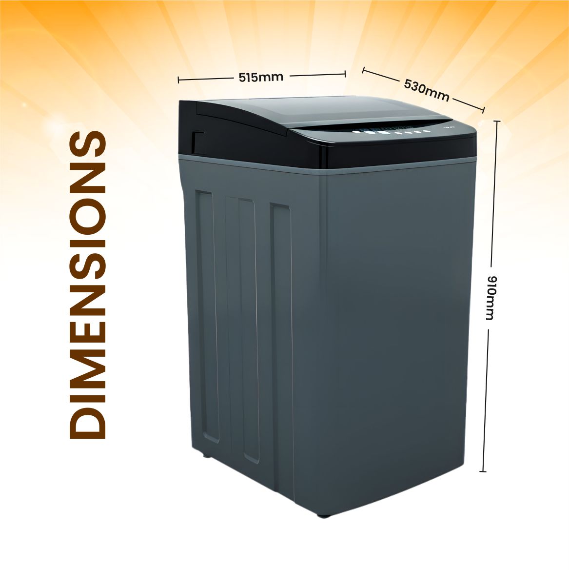 Challenger 7.5 Kg Fully Automatic Top Load Washing Machine, 135W Motor, 43L Tub, 4 Wash Programs, Black